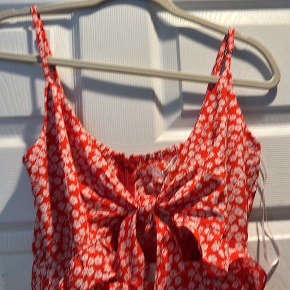 NWT! Hello Molly Last Days Of Disco Cutout Red Floral Playsuit Romper Dress S - Picture 6 of 12